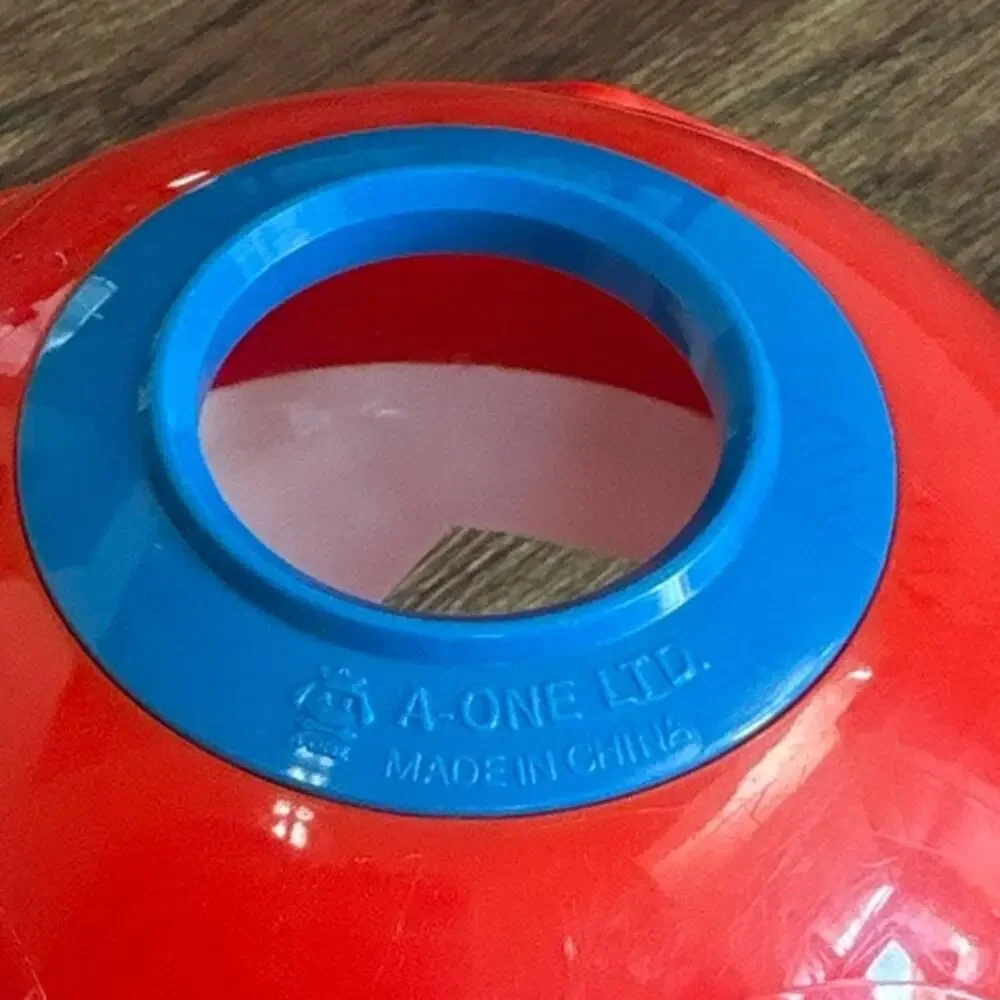 Vintage A-One Ltd Plastic Red White Shape Sorter Ball 80s 90s Educational Toy